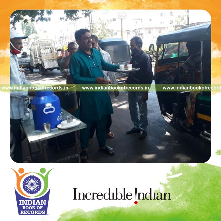 a large quantity of buttermilk distributed to beneficiaries during the covid 19 lockdown for a record in Indian Book of Records