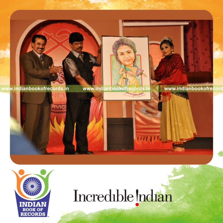 team creating caricatures of prominent personalities for Indian Book of Records