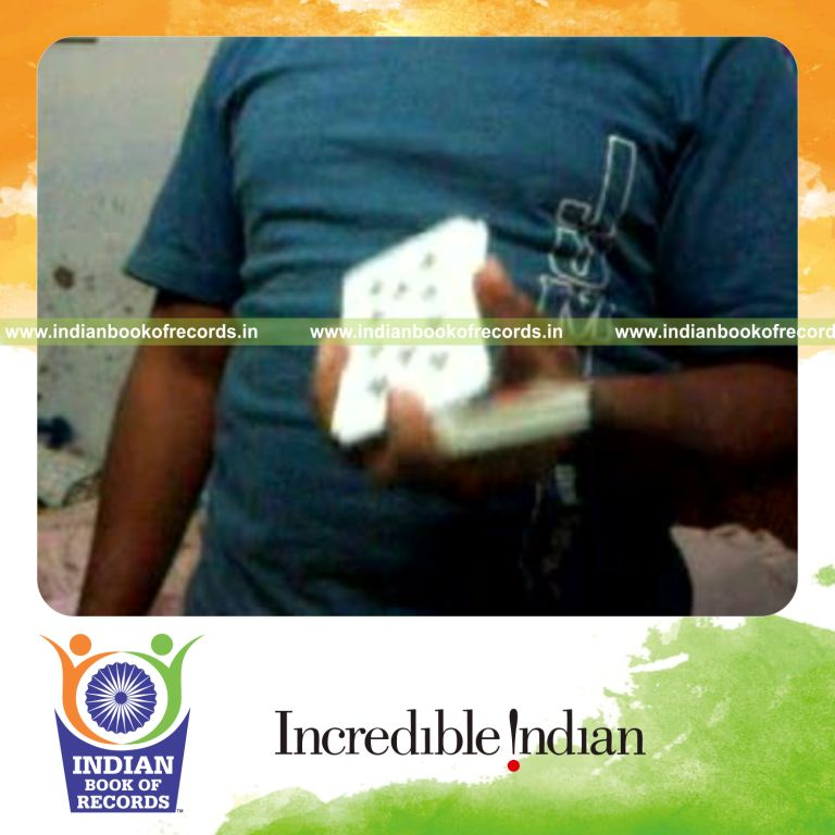 individual performing maximum chen ka card cuts in 30 seconds for record in Indian Book of Records