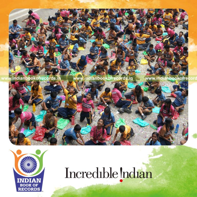children playing catch with plastic balls simultaneously for Indian Book of Records