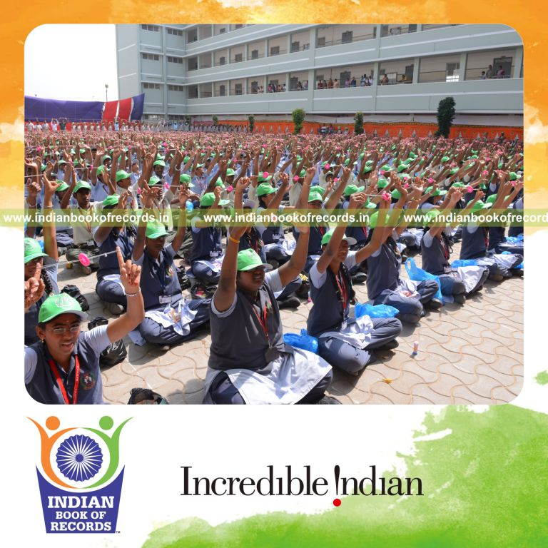children playing spin wheel simultaneously at single venue for Indian Book of Records
