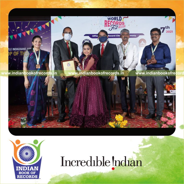 A dancer performing numerous classical dance mudras and gestures within minutes for Indian Book of Records