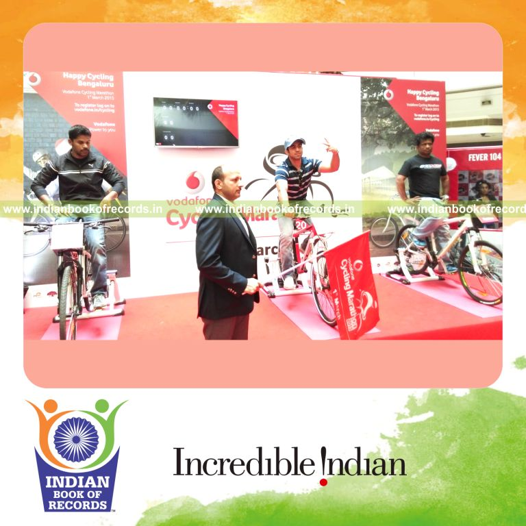 group of participants cycling together for Indian Book of Records
