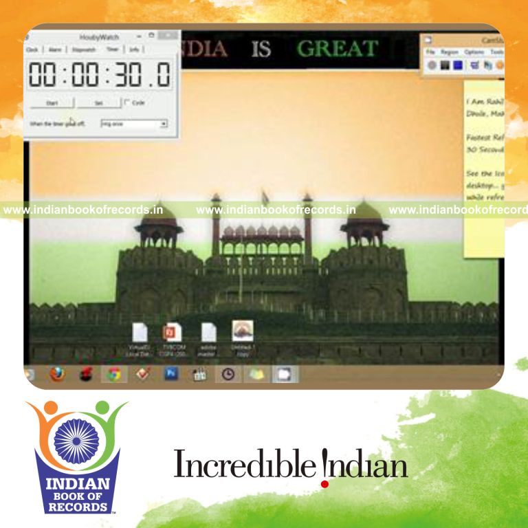 individual performing desktop refresh actions in 30 seconds for record in Indian Book of Records