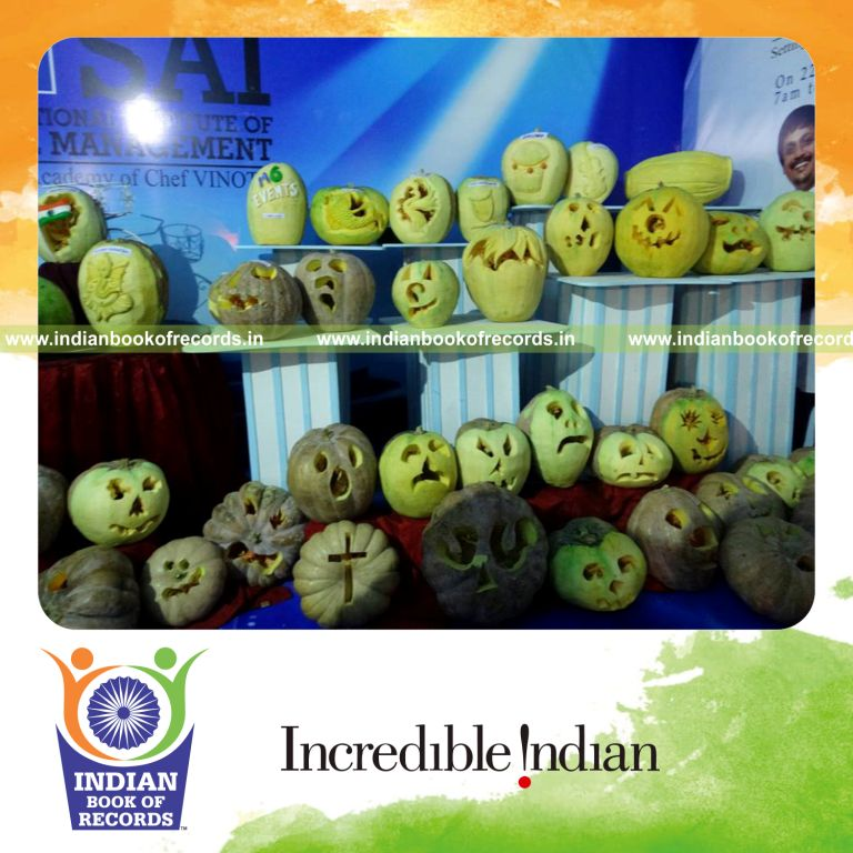 intricate fruit and vegetable carvings created in 12 hours for Indian Book of Records