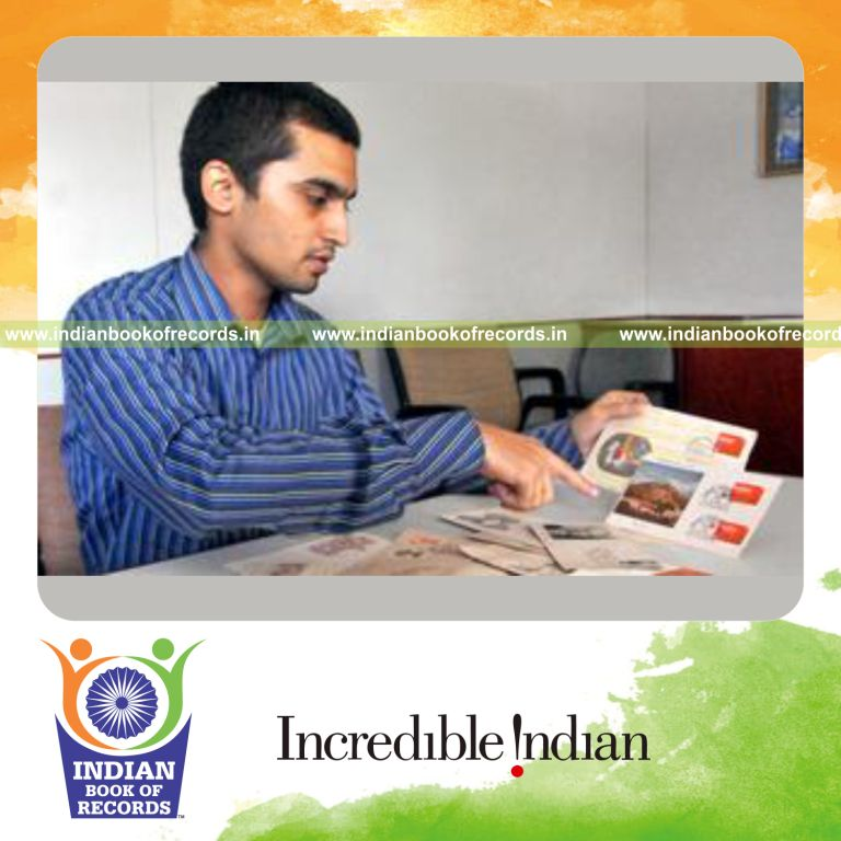 collection of stamps featuring gandhiji for Indian Book of Records