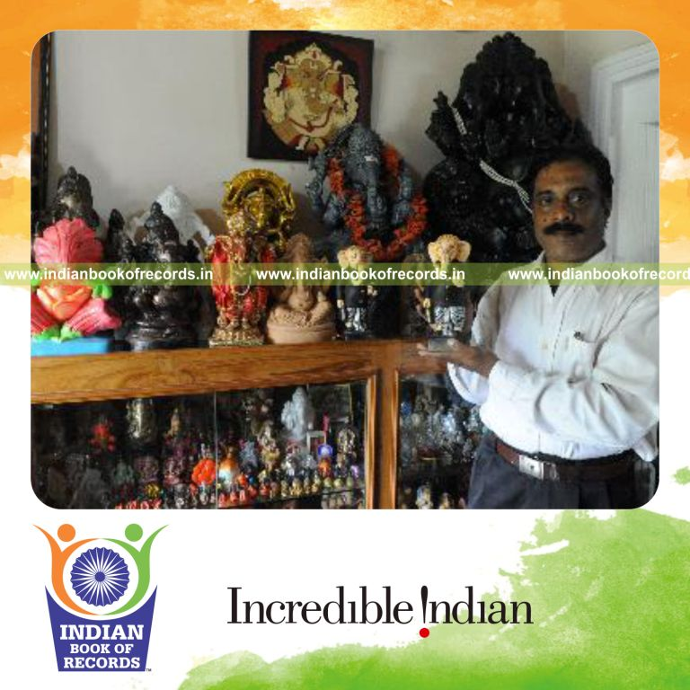 collection of lord ganesha items in multiple forms displayed for Indian Book of Records