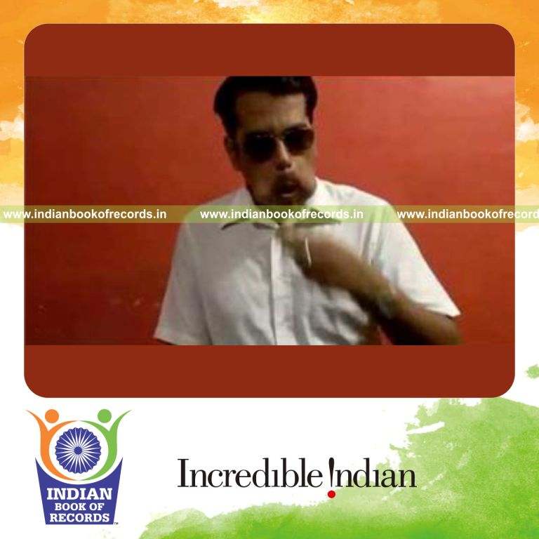 individual fitting maximum gooseberries in mouth for record in Indian Book of Records
