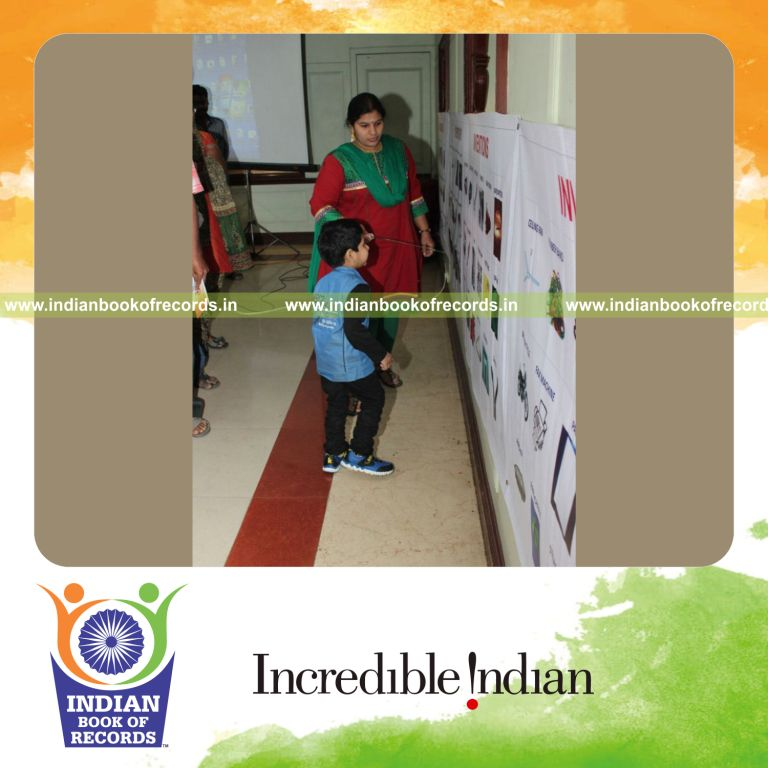 young male recognizing inventor names from images within one minute for record in Indian Book of Records
