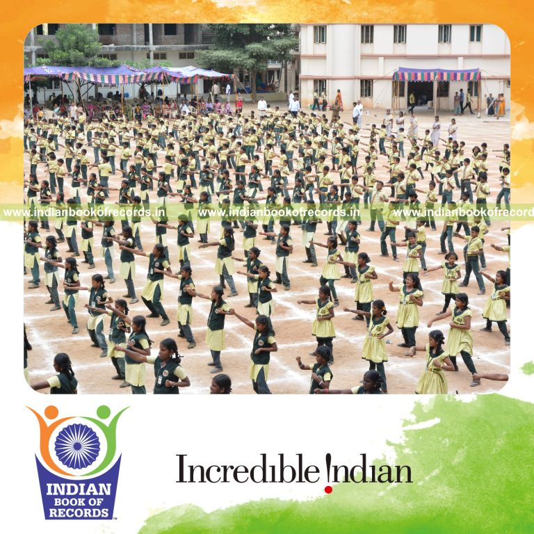 group performing karate punches simultaneously at single venue for Indian Book of Records