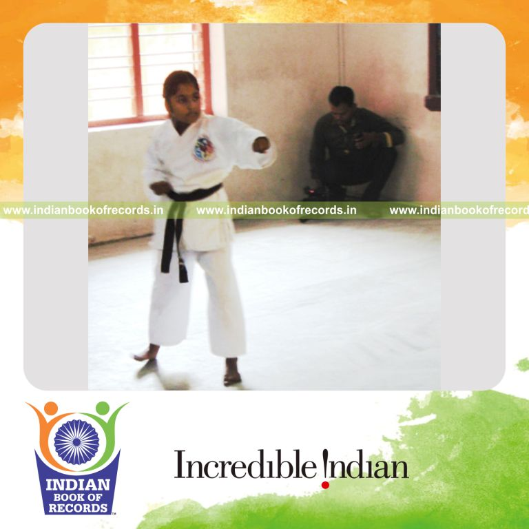 minor female performing kata repeatedly within 30 minutes for Indian Book of Records