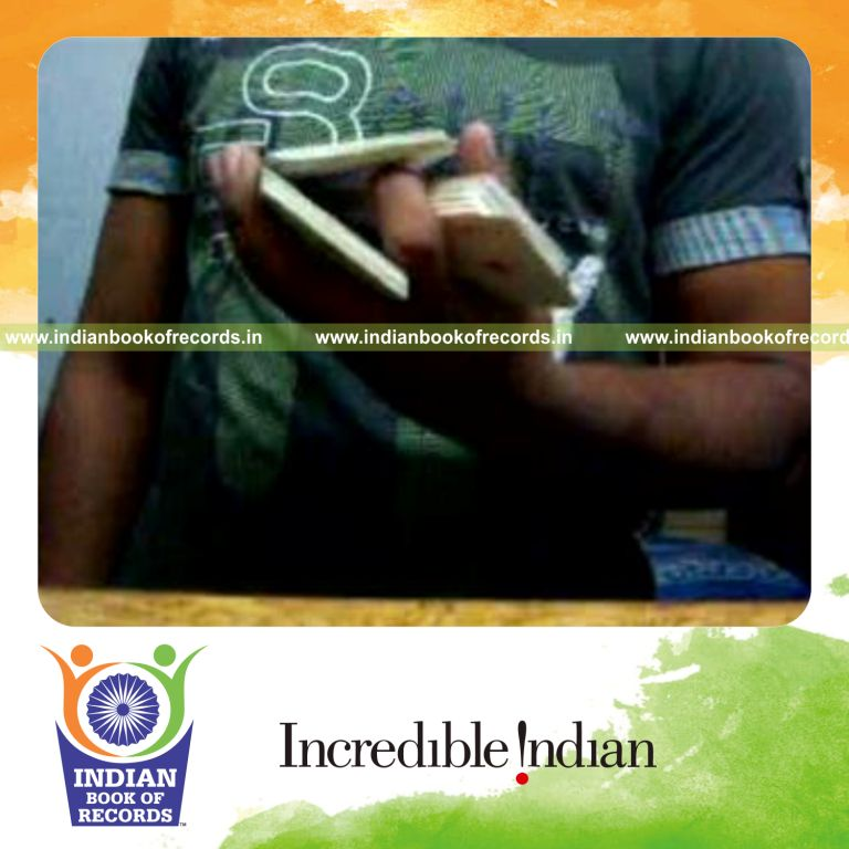 individual performing maximum kryptonite cuts using double deck in 30 seconds for record in Indian Book of Records