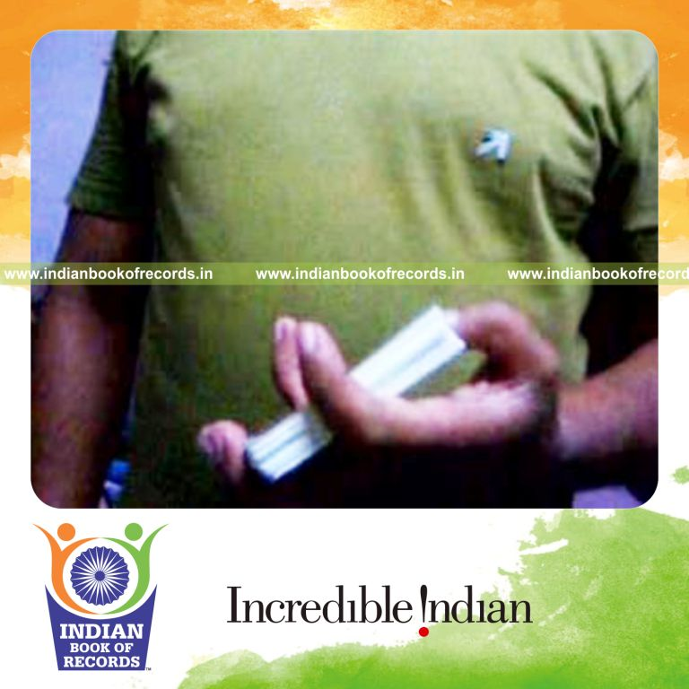 individual performing maximum consecutive longitudal charlier cuts in 30 seconds for record in Indian Book of Records