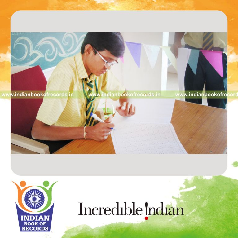 minor male solving multiple mental arithmetic addition problems for Indian Book of Records