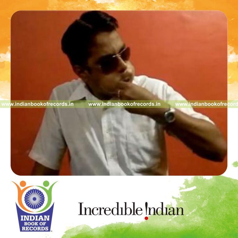 individual fitting maximum mini onions in mouth for record in Indian Book of Records
