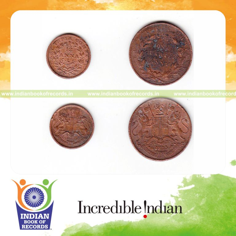 collector displaying mint error coin collection for Indian Book of Records