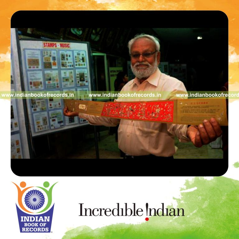collection of stamps featuring music for Indian Book of Records
