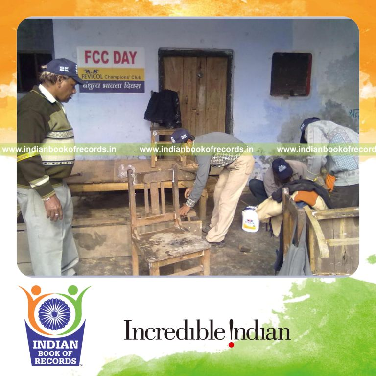 group of carpenters working simultaneously for social cause for record in Indian Book of Records