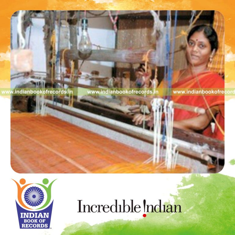 saree made using multiple natural fibres for record achievement in Indian Book of Records