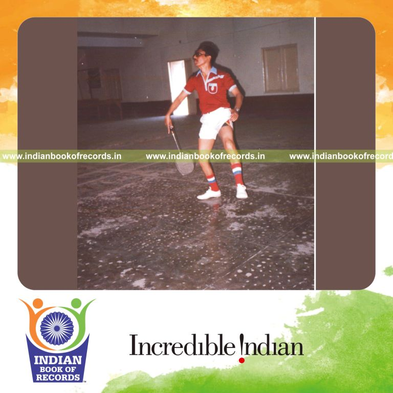 male individual performing maximum shuttle badminton rallies within one minute for Indian Book of Records