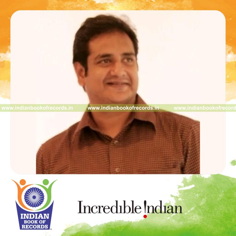 male individual creating multiple textile designs within 50 hours for record in Indian Book of Records