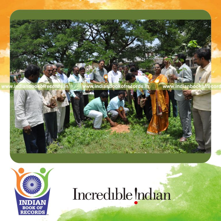 team planting large number of trees across multiple venues in 12 hours for record in Indian Book of Records