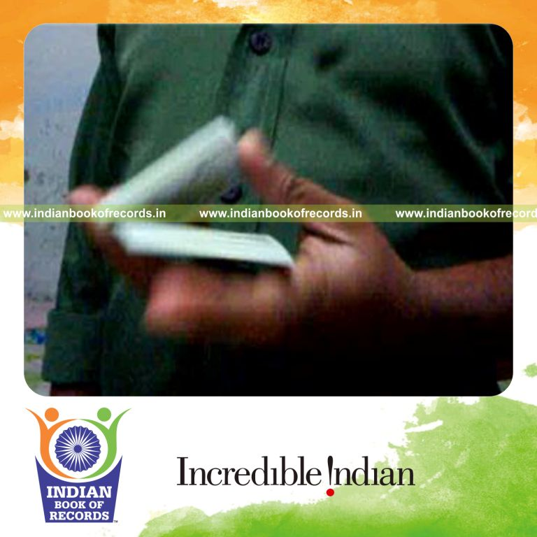 individual performing maximum one handed charlier cuts in 10 seconds for record in Indian Book of Records
