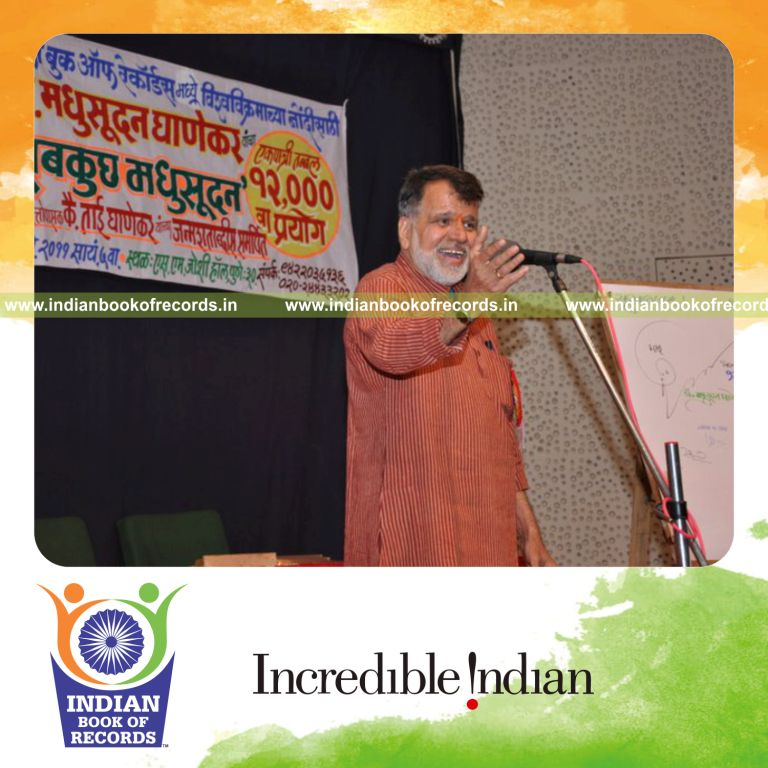 male individual performing one man shows for children for record in Indian Book of Records