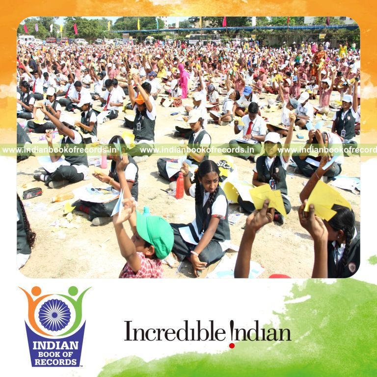 participants making 2d geometric models simultaneously at single venue for Indian Book of Records