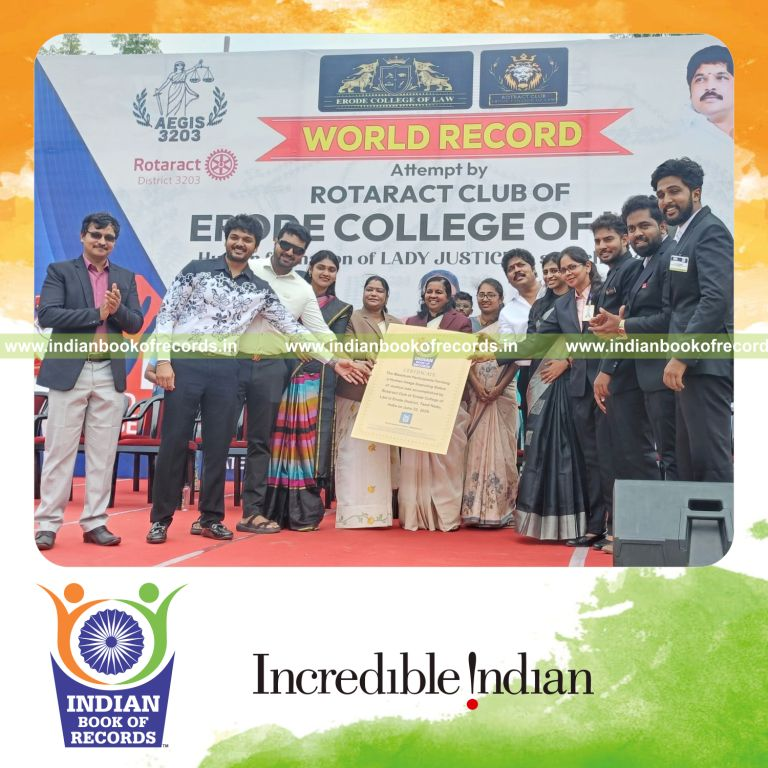 Maximum Participants Forming a Human Image Depicting Statue of Justice - Indian Book of Records.