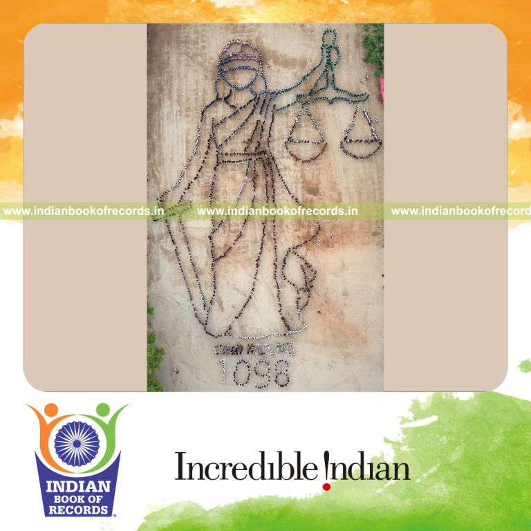 Maximum Participants Forming a Human Image Depicting Statue of Justice - Indian Book of Records.