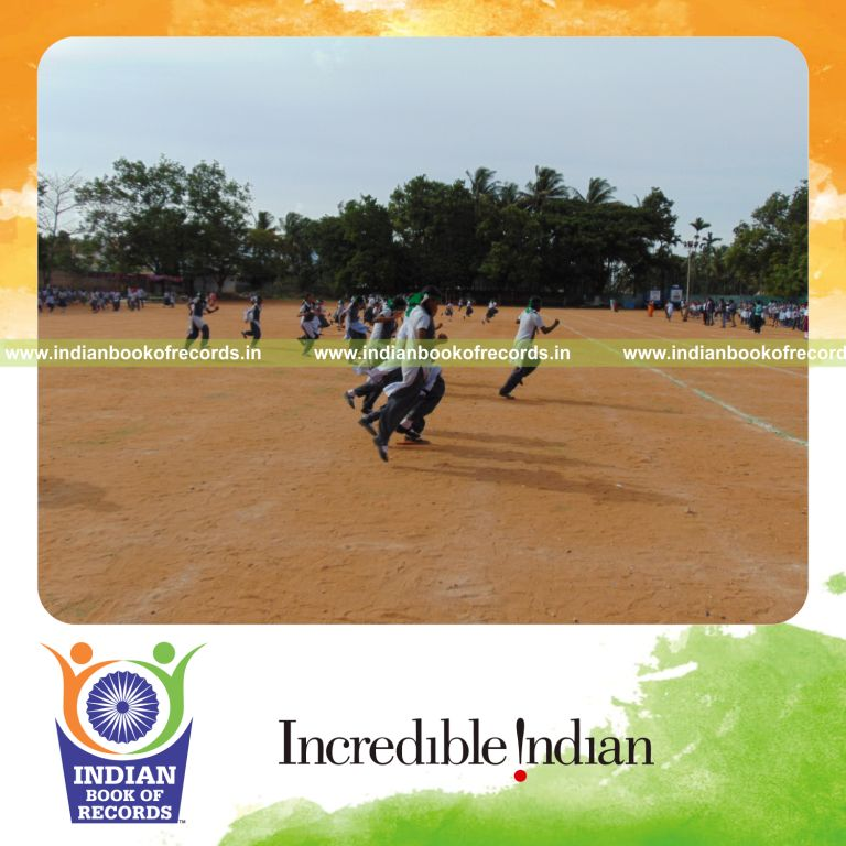 group participating in hopping race event for Indian Book of Records