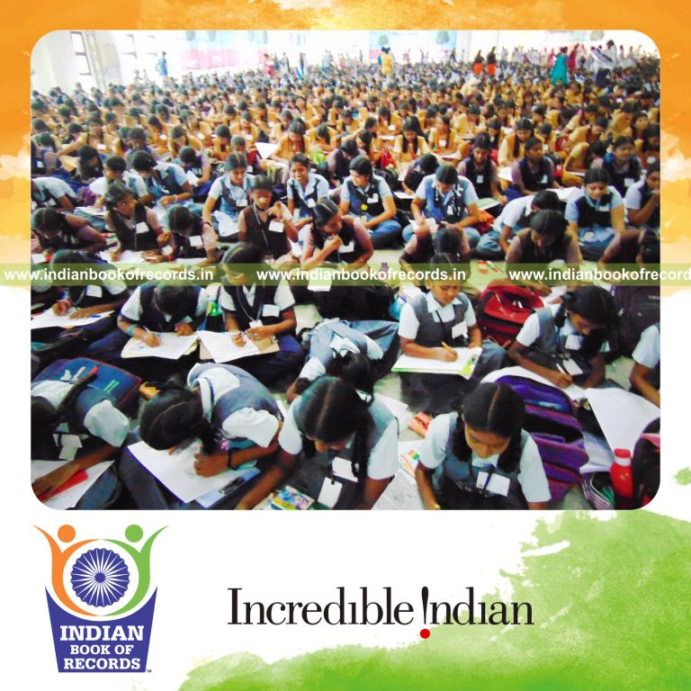 students participating in interschool literary and cultural meet for an Indian Book of Records