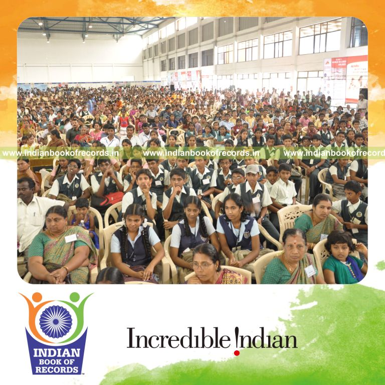 students participating in a interschool literary and cultural meet for Indian Book of Records