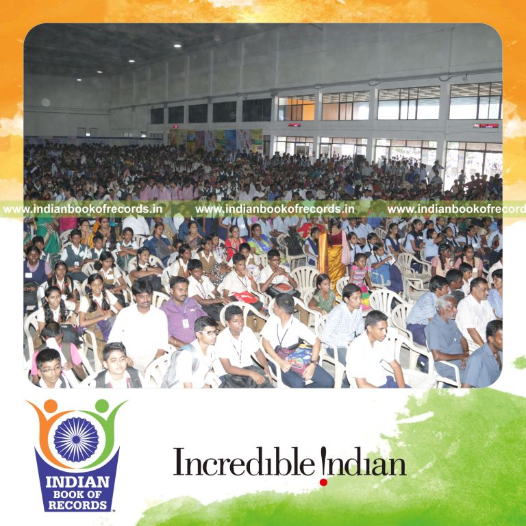students participating in an interschool literary and cultural meet for an Indian Book of Records