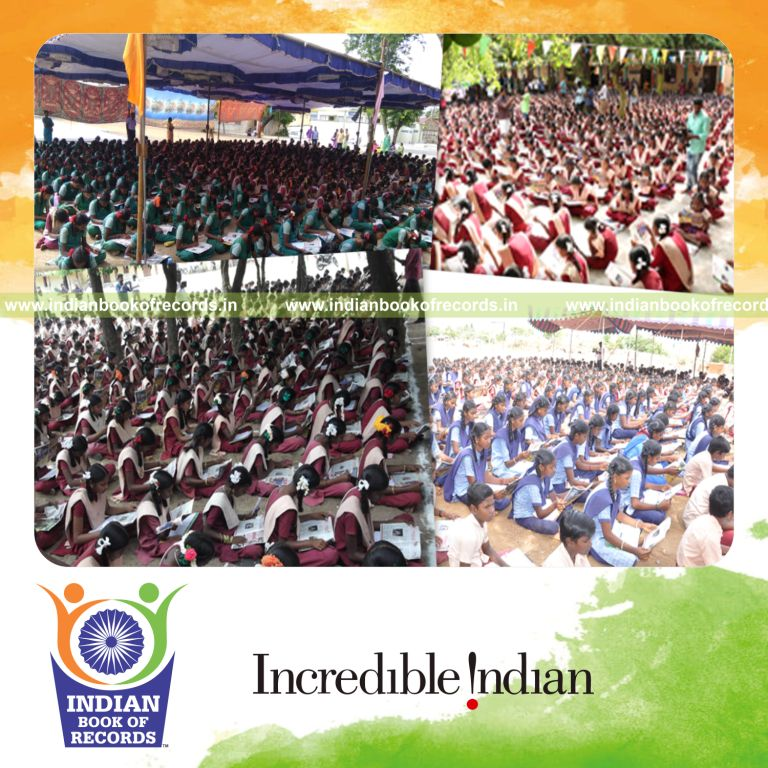 participants reading newspaper and magazine aloud simultaneously at multiple locations for Indian Book of Records