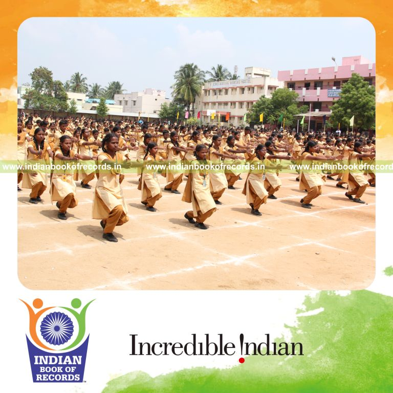 participants performing sports drill together for Indian Book of Records