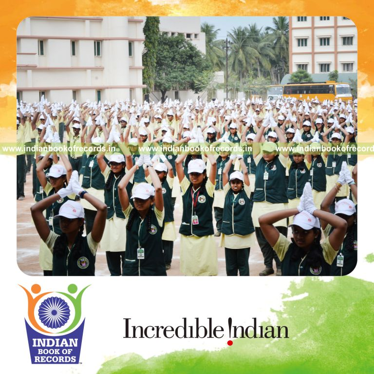 group participating in sports drill simultaneously at single venue for Indian Book of Records