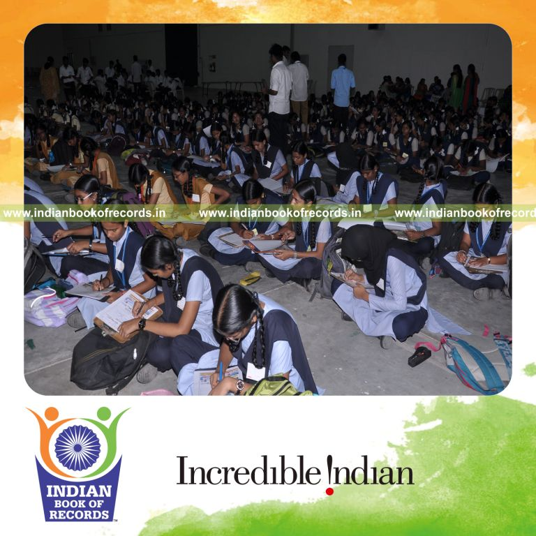 participants taking part in one day writing competition in multiple languages for an Indian Book of Records