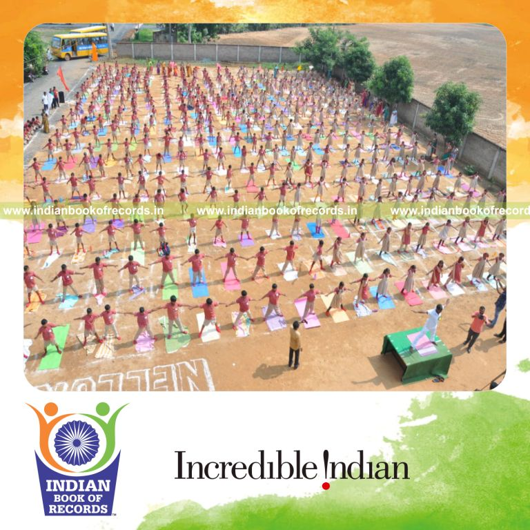 maximum participants performing yogasanas simultaneously at multiple locations record in Indian Book of Records