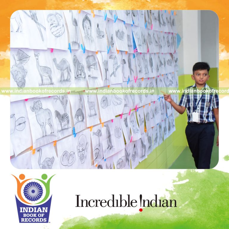 Detailed pencil shading artworks completed rapidly during a timed session for Indian Book of Records