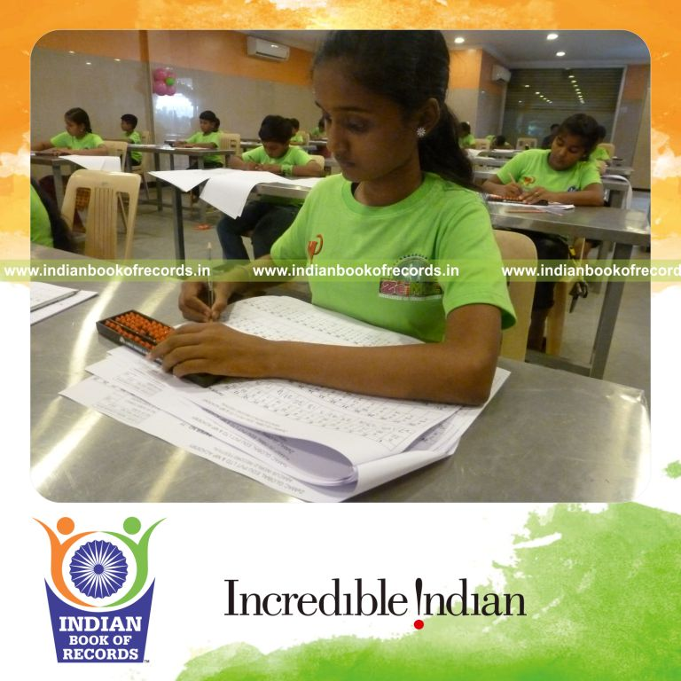 group solving abacus arithmetic simultaneously for Indian Book of Records