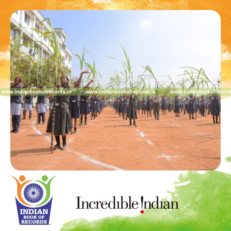 group dancing with sugarcane simultaneously at single venue for Indian Book of Records