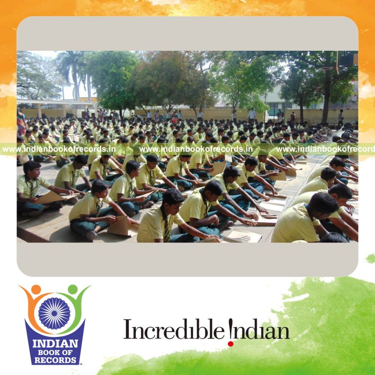 group making paper bags simultaneously at single venue for Indian Book of Records