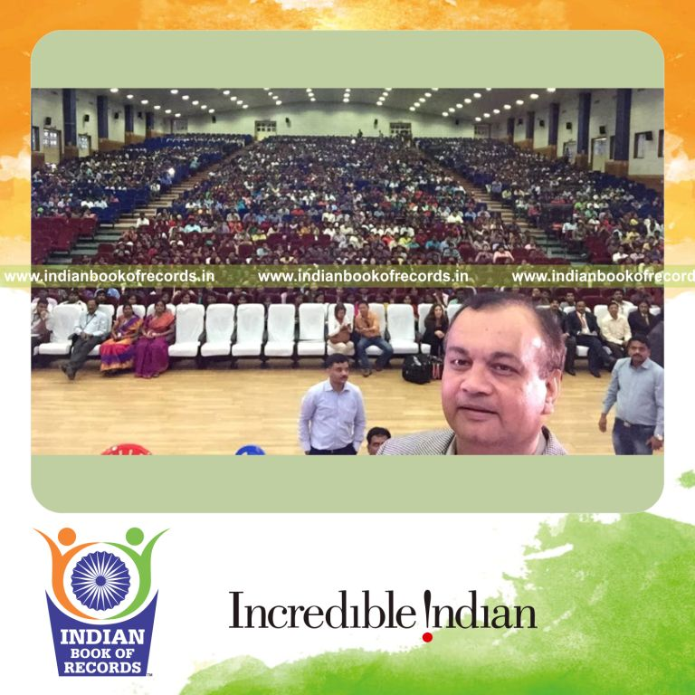 group taking large selfie together at single venue for Indian Book of Records