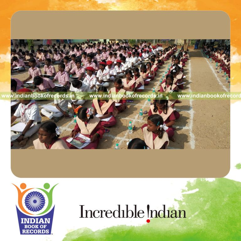 people writing pythagoras theorem together at the same time in a structured activity for a record in Indian Book of Records
