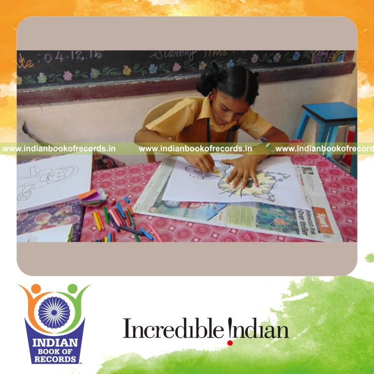 minor female coloring multiple pictures within 6 hours for Indian Book of Records