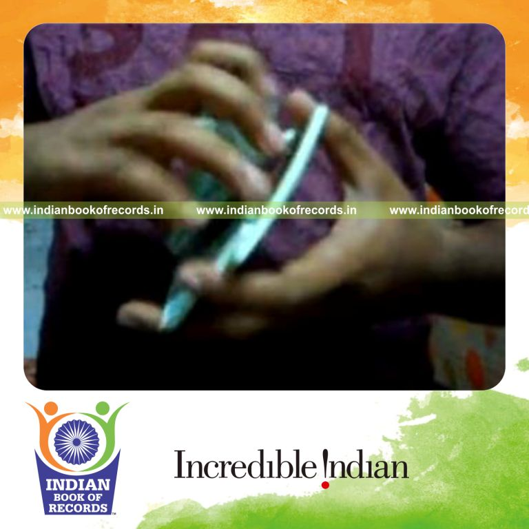 individual performing sabers 4px card cuts in 30 seconds for record in Indian Book of Records