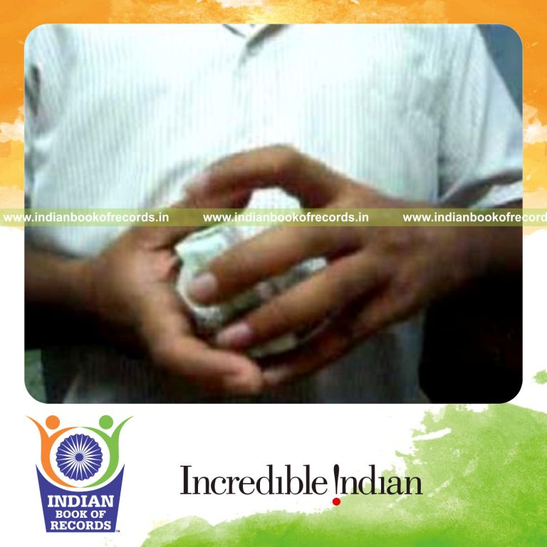 individual performing maximum sabers haya card cuts in 30 seconds for record in Indian Book of Records
