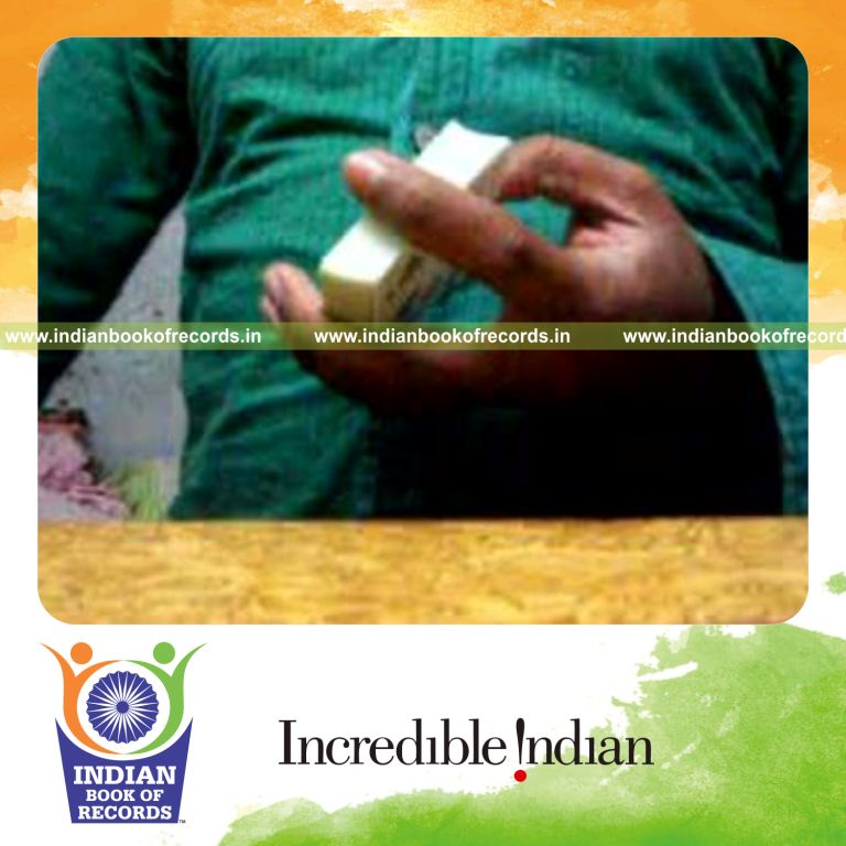 individual performing maximum sabers rollback card cuts in 30 seconds for record in Indian Book of Records